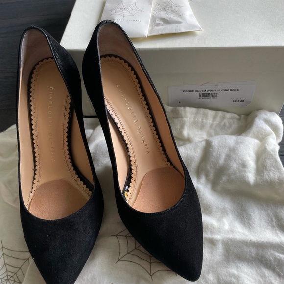 Charlotte Olympia Black Debbie Suede Pumps EU 36 - Picture 4 of 7